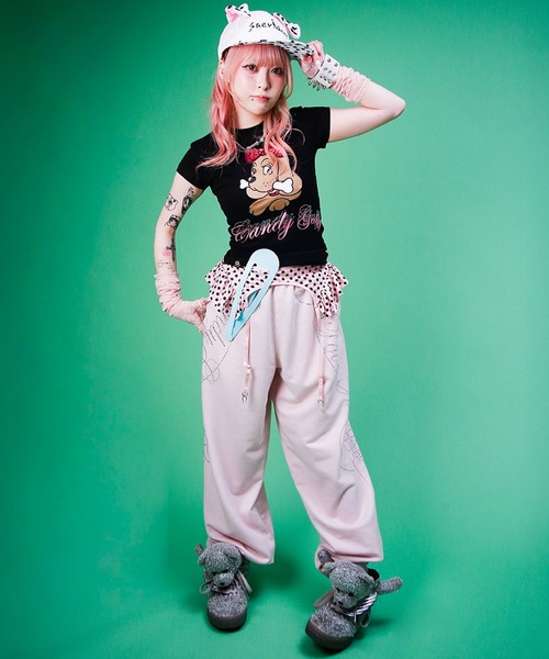 GALFY（ガルフィー）の「Candy Galfy-キラピカラブリィTee（Tシャツ/カットソー・レディース・ホワイト/ブラック/ピンク・FREE）」の22枚目の写真