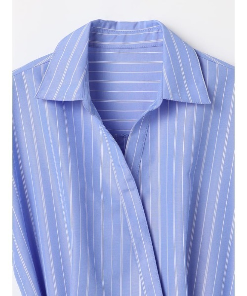 Perfect Suit FActory（パーフェクトスーツファクトリー）の「ストライプシャツワンピース（ワンピース・レディース・ブラック/ブルー・M/L）」の12枚目の写真