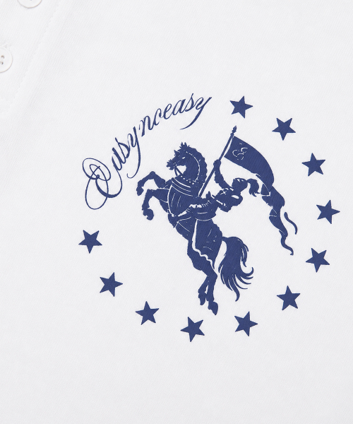 EASY NO EASY(イージーノーイージー)の「ホースレタリングヘンリーネッククロップTシャツ - ホワイト(Tシャツ/カットソー・レディース・その他・1/2)」の10枚目の写真
