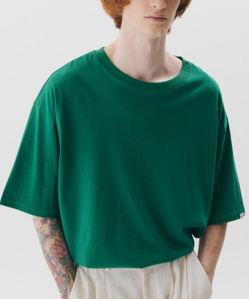 TRIP LE SENS(トリップ ル センス)の「ポップカラーシルケットコットンTシャツ_フォレストグリーン(Tシャツ/カットソー・レディース・その他・MEDIUM)」の1枚目の写真