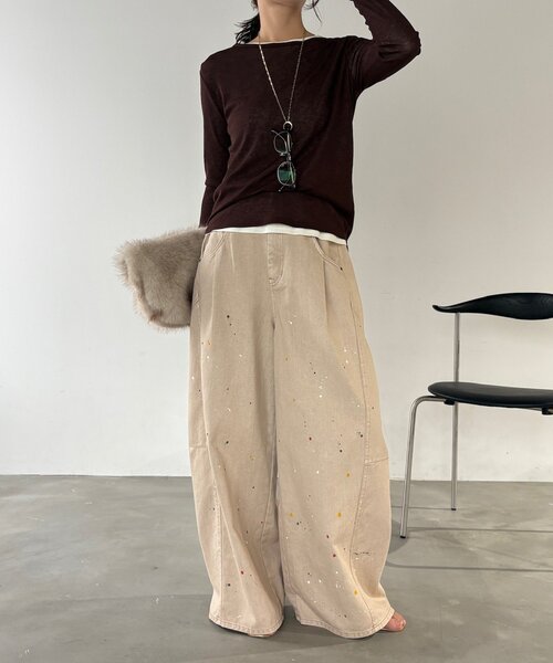 DouDou(ドゥドゥ)の「ペイントパンツ(その他パンツ・レディース・ブルー/ベージュ・38/36)」の5枚目の写真