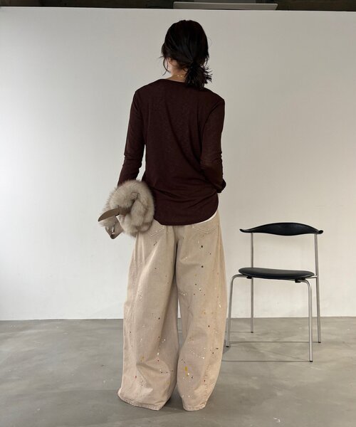 DouDou(ドゥドゥ)の「ペイントパンツ(その他パンツ・レディース・ブルー/ベージュ・38/36)」の7枚目の写真