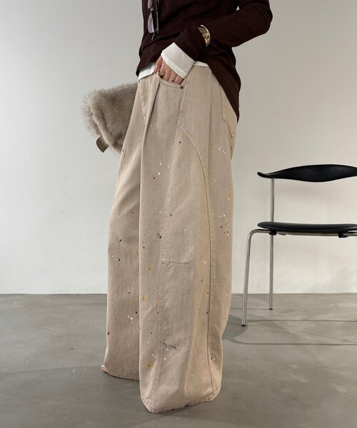 DouDou(ドゥドゥ)の「ペイントパンツ(その他パンツ・レディース・ブルー/ベージュ・38/36)」の8枚目の写真