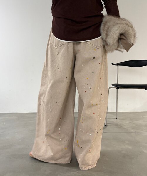 DouDou(ドゥドゥ)の「ペイントパンツ(その他パンツ・レディース・ブルー/ベージュ・38/36)」の11枚目の写真