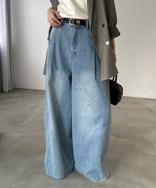 DouDou(ドゥドゥ)の「ペイントパンツ(その他パンツ・レディース・ブルー/ベージュ・38/36)」の17枚目の写真