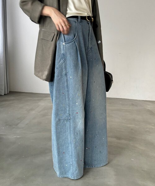 DouDou(ドゥドゥ)の「ペイントパンツ(その他パンツ・レディース・ブルー/ベージュ・38/36)」の18枚目の写真
