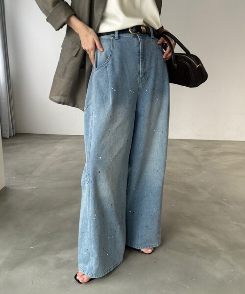 DouDou(ドゥドゥ)の「ペイントパンツ(その他パンツ・レディース・ブルー/ベージュ・38/36)」の19枚目の写真