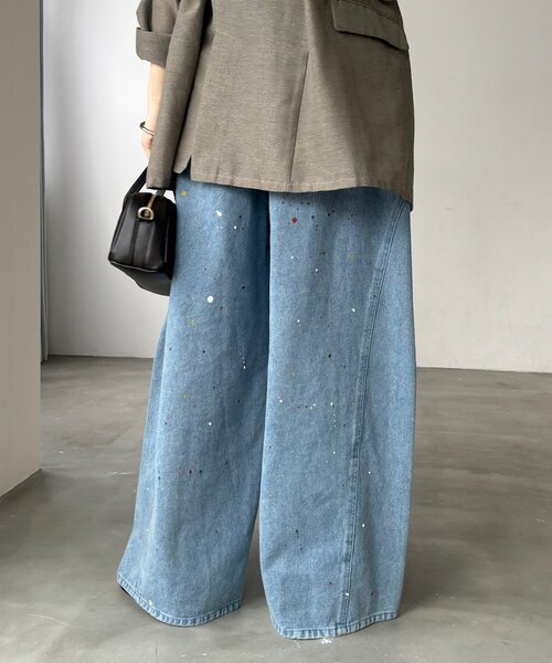 DouDou(ドゥドゥ)の「ペイントパンツ(その他パンツ・レディース・ブルー/ベージュ・38/36)」の20枚目の写真