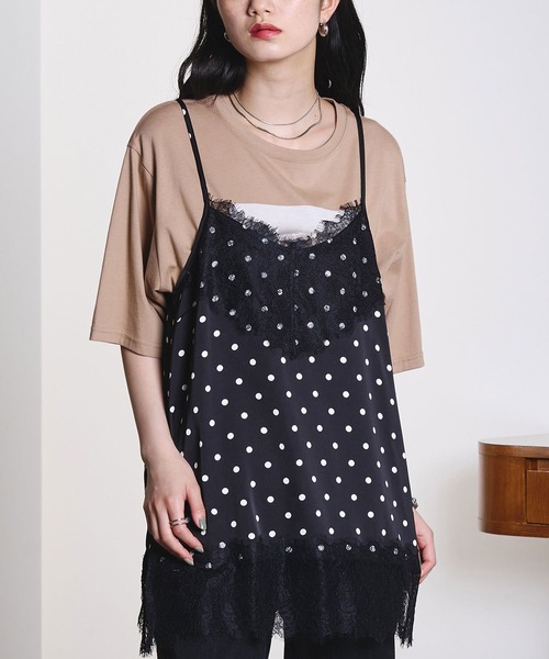 ROSE BUD（ローズバッド）の「LACE TRIM CAMISOLE（キャミソール・レディース・ホワイト/ライトブルー/ブラック・ONE SIZE）」の2枚目の写真