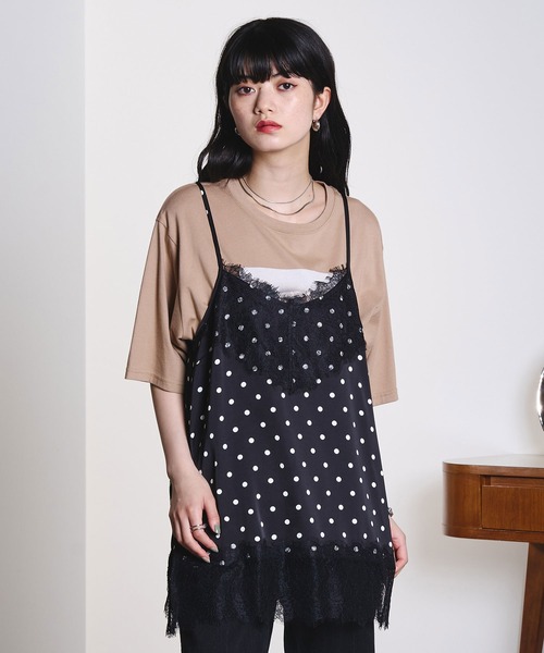 ROSE BUD（ローズバッド）の「LACE TRIM CAMISOLE（キャミソール・レディース・ホワイト/ライトブルー/ブラック・ONE SIZE）」の14枚目の写真