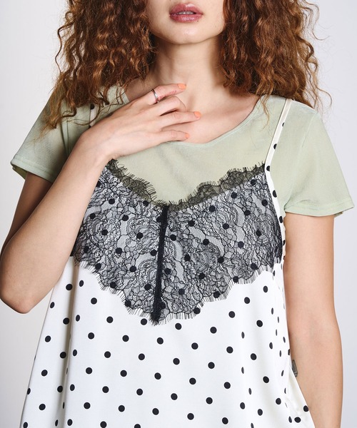 ROSE BUD（ローズバッド）の「LACE TRIM CAMISOLE（キャミソール・レディース・ホワイト/ライトブルー/ブラック・ONE SIZE）」の10枚目の写真
