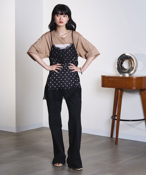 ROSE BUD（ローズバッド）の「LACE TRIM CAMISOLE（キャミソール・レディース・ホワイト/ライトブルー/ブラック・ONE SIZE）」の18枚目の写真