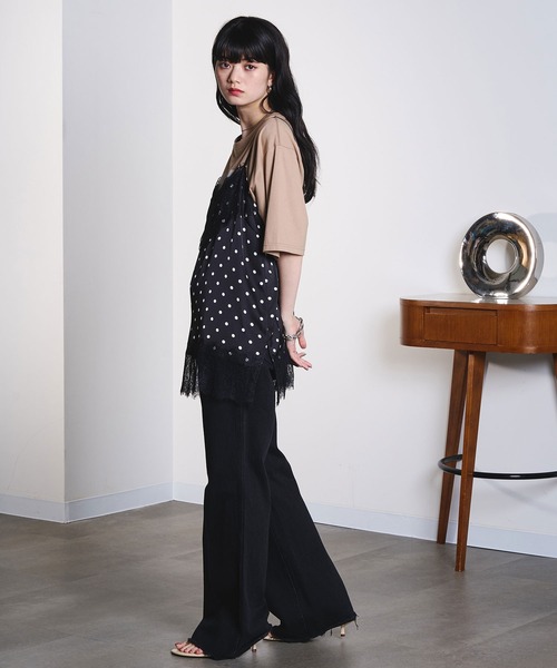 ROSE BUD（ローズバッド）の「LACE TRIM CAMISOLE（キャミソール・レディース・ホワイト/ライトブルー/ブラック・ONE SIZE）」の19枚目の写真