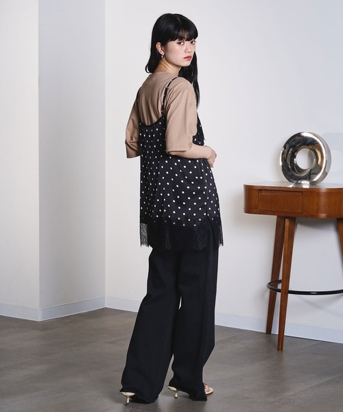 ROSE BUD（ローズバッド）の「LACE TRIM CAMISOLE（キャミソール・レディース・ホワイト/ライトブルー/ブラック・ONE SIZE）」の20枚目の写真