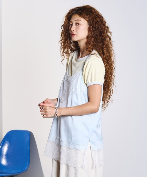 ROSE BUD（ローズバッド）の「LACE TRIM CAMISOLE（キャミソール・レディース・ホワイト/ライトブルー/ブラック・ONE SIZE）」の22枚目の写真