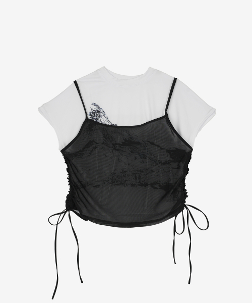 KZM（ケージエム）の「冷感プリント半袖Tシャツ WHITE（Tシャツ/カットソー・レディース・ホワイト・SMALL/MEDIUM/LARGE）」の4枚目の写真