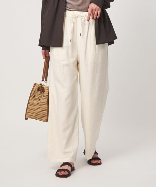 green label relaxing（グリーンレーベルリラクシング）の「BREEZE LINEN ブリーズリネン ワイド パンツ 3 オフホワイト（その他パンツ・レディース・オフホワイト・44/TALL/34/40/SHORT/38/42/36）」の3枚目の写真