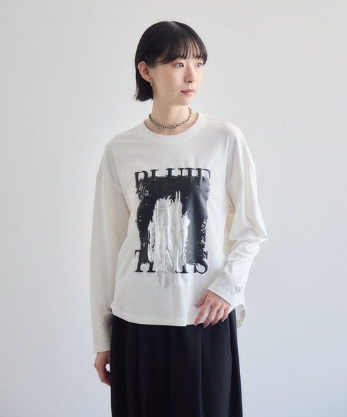 Paradise Picnic(パラダイスピクニック)の「33℃ 接触冷感 箔ペイント掠れラバーTシャツ(Tシャツ/カットソー・レディース・ホワイト/ブラック/カーキ・FREE)」の18枚目の写真
