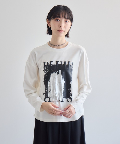 Paradise Picnic(パラダイスピクニック)の「33℃ 接触冷感 箔ペイント掠れラバーTシャツ(Tシャツ/カットソー・レディース・ホワイト/ブラック/カーキ・FREE)」の19枚目の写真