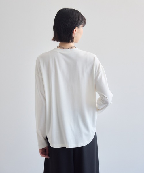 Paradise Picnic(パラダイスピクニック)の「33℃ 接触冷感 箔ペイント掠れラバーTシャツ(Tシャツ/カットソー・レディース・ホワイト/ブラック/カーキ・FREE)」の21枚目の写真