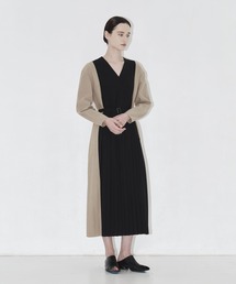 AKIRANAKA/アキラナカ】Tiia pleats sleeve dress BK（ワンピース