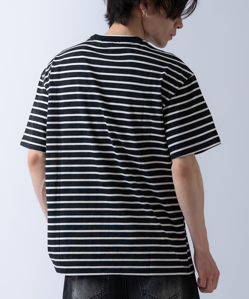 improves(インプローブス)の「フェイクレイヤード ヘンリーネックデザイン ボーダー 半袖Tシャツ(Tシャツ/カットソー・メンズ・ブラック/グレー/ベージュ・LARGE/MEDIUM)」の14枚目の写真