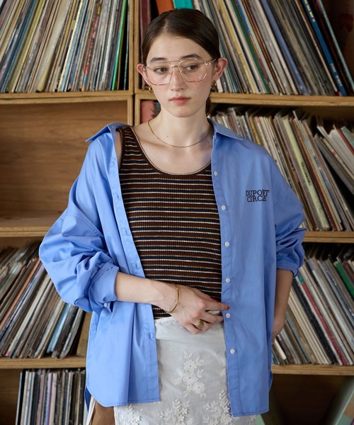GEORGE'S(ジョージズ)の「クレリックチェックシャツ(シャツ/ブラウス・レディース・ブルー/ブラウン系その他/ベージュ系その他/オフホワイト・FREE)」の4枚目の写真