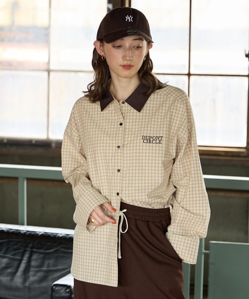 GEORGE'S(ジョージズ)の「クレリックチェックシャツ(シャツ/ブラウス・レディース・ブルー/ブラウン系その他/ベージュ系その他/オフホワイト・FREE)」の22枚目の写真