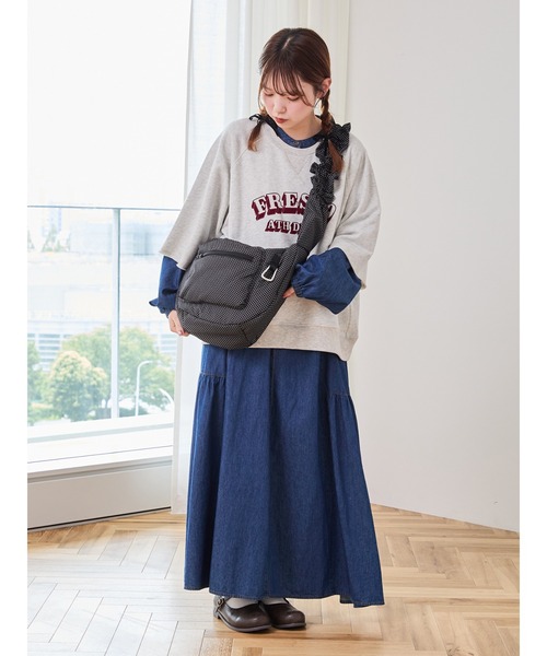 Samansa Mos2(サマンサ モスモス)の「【Cross×Staff】ボトルポケ付/ハーフムーンフリルbag(ハンドバッグ・レディース・チャコールグレー/キャメル/オフホワイト・F)」の19枚目の写真
