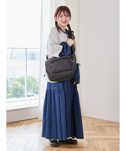 Samansa Mos2(サマンサ モスモス)の「【Cross×Staff】ボトルポケ付/ハーフムーンフリルbag(ハンドバッグ・レディース・チャコールグレー/キャメル/オフホワイト・F)」の20枚目の写真