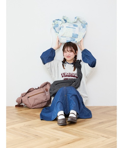 Samansa Mos2(サマンサ モスモス)の「【Cross×Staff】ボトルポケ付/ハーフムーンフリルbag(ハンドバッグ・レディース・チャコールグレー/キャメル/オフホワイト・F)」の22枚目の写真