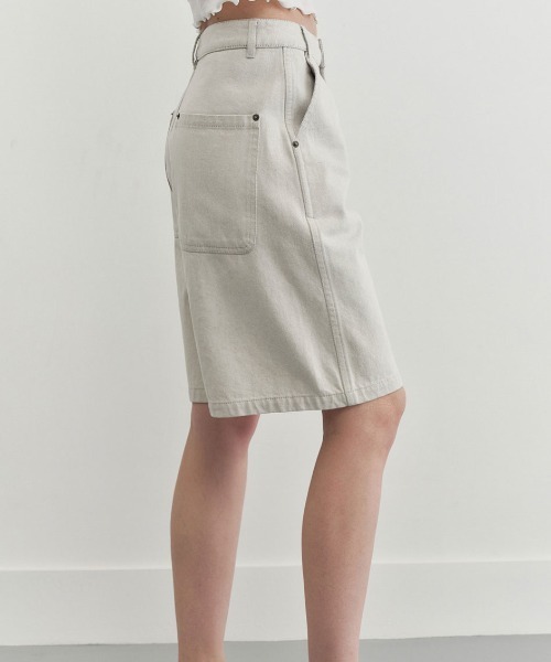 Studio Doe(スタジオドー)の「Studio Doe SOFT HABIT - A-LINE WOVEN DENIM SIX-POI(その他パンツ・レディース・オフホワイト・SMALL)」の4枚目の写真