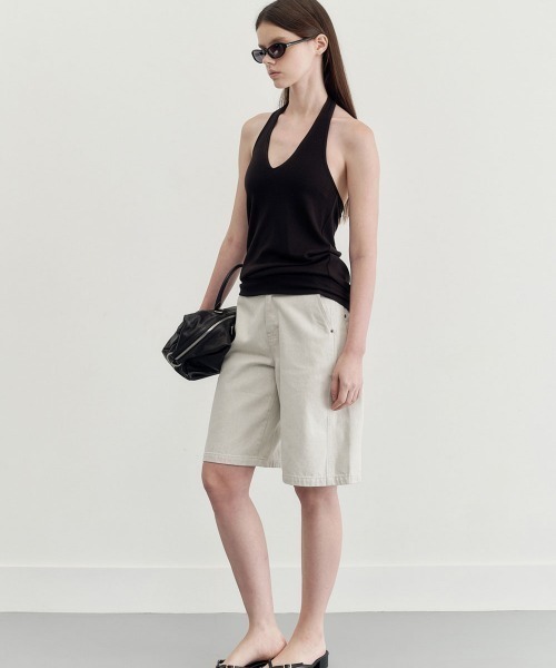 Studio Doe(スタジオドー)の「Studio Doe SOFT HABIT - A-LINE WOVEN DENIM SIX-POI(その他パンツ・レディース・オフホワイト・SMALL)」の5枚目の写真