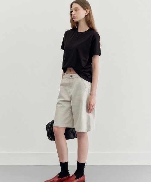 Studio Doe(スタジオドー)の「Studio Doe SOFT HABIT - A-LINE WOVEN DENIM SIX-POI(その他パンツ・レディース・オフホワイト・SMALL)」の7枚目の写真