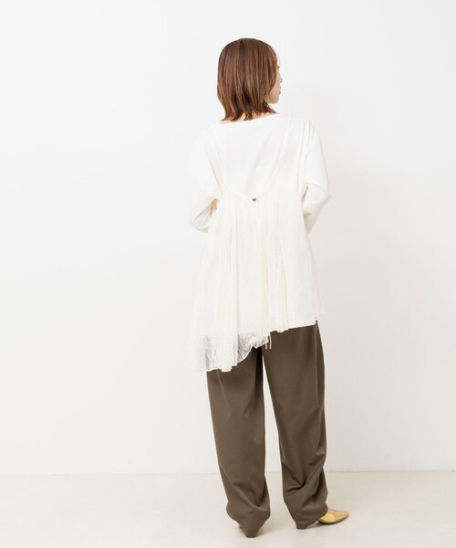 NOLLEY’S(ノーリーズ)の「【WEB限定】ウォッシャブルアシメレースキャミ(キャミソール・レディース・ブラック/オフホワイト・FREE)」の18枚目の写真
