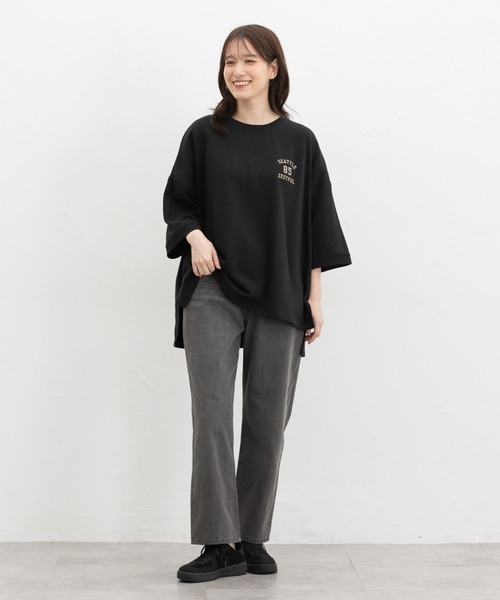 Honeys(ハニーズ)の「7分袖ロゴゆるチュニック(Tシャツ/カットソー・レディース・ライトブラウン/ヘザーチャコール/ブラック/グリーン・F)」の16枚目の写真