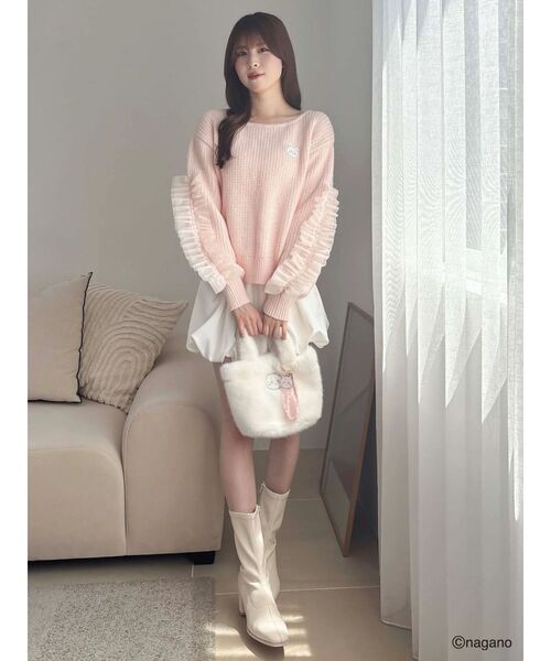 dazzlin(ダズリン)の「【ちいかわ/dazzlin specialcollection】モコモコフリルバッグ(ハンドバッグ・レディース・イエロー/ブルー/オフホワイト・FREE)」の6枚目の写真