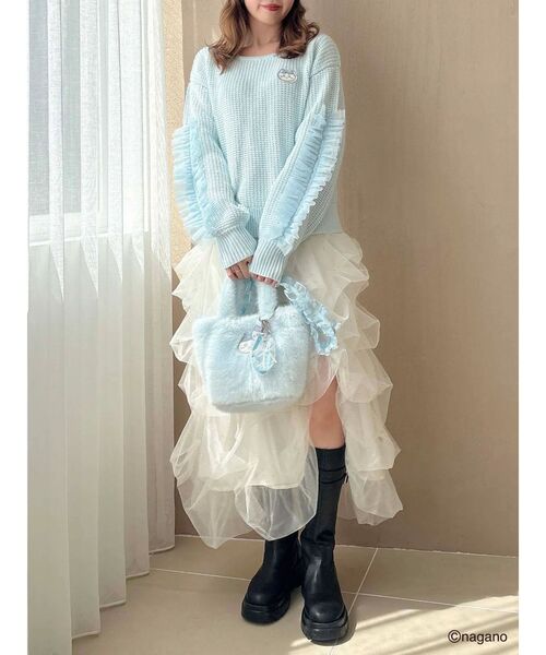 dazzlin(ダズリン)の「【ちいかわ/dazzlin specialcollection】モコモコフリルバッグ(ハンドバッグ・レディース・イエロー/ブルー/オフホワイト・FREE)」の20枚目の写真