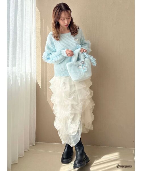 dazzlin(ダズリン)の「【ちいかわ/dazzlin specialcollection】モコモコフリルバッグ(ハンドバッグ・レディース・イエロー/ブルー/オフホワイト・FREE)」の21枚目の写真
