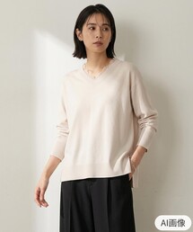 マイビューティニット レースドッキング Vネック