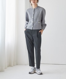 Tuche/トゥシェ テーパードパンツ マットレーヨン混 ストレッチ