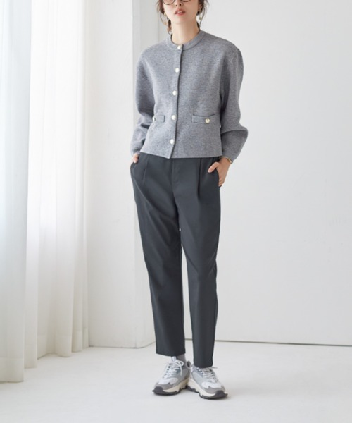 Tuche（トゥシェ）の「Tuche/トゥシェ テーパードパンツ マットレーヨン混 ストレッチ（その他パンツ・レディース・ネイビー/グレー/ブラック・MEDIUM/LARGE/X-LARGE/SMALL）」の3枚目の写真