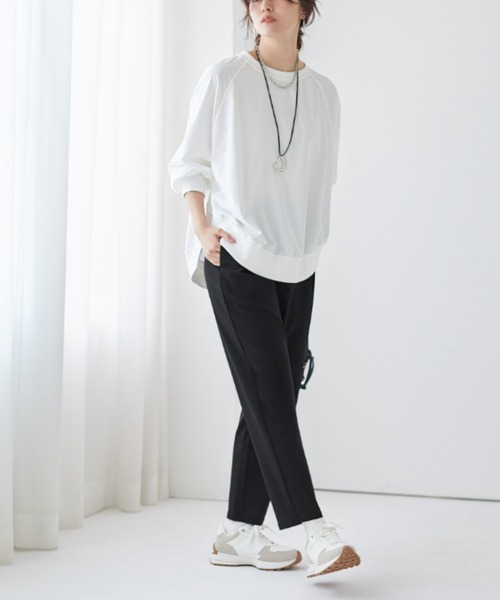 Tuche（トゥシェ）の「Tuche/トゥシェ テーパードパンツ マットレーヨン混 ストレッチ（その他パンツ・レディース・ネイビー/グレー/ブラック・MEDIUM/LARGE/X-LARGE/SMALL）」の2枚目の写真