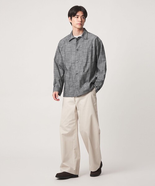 green label relaxing(グリーンレーベルリラクシング)の「【別注】【WEB限定】<3/2 WORKS>シャンブレー カバーオール シャツアウター(カバーオール・メンズ・ブラック/ネイビー・L/M/S/XL)」の14枚目の写真