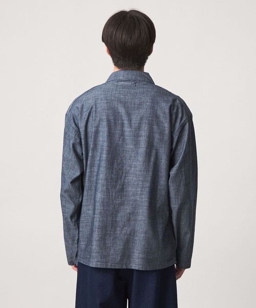 green label relaxing(グリーンレーベルリラクシング)の「【別注】【WEB限定】<3/2 WORKS>シャンブレー カバーオール シャツアウター(カバーオール・メンズ・ブラック/ネイビー・L/M/S/XL)」の8枚目の写真