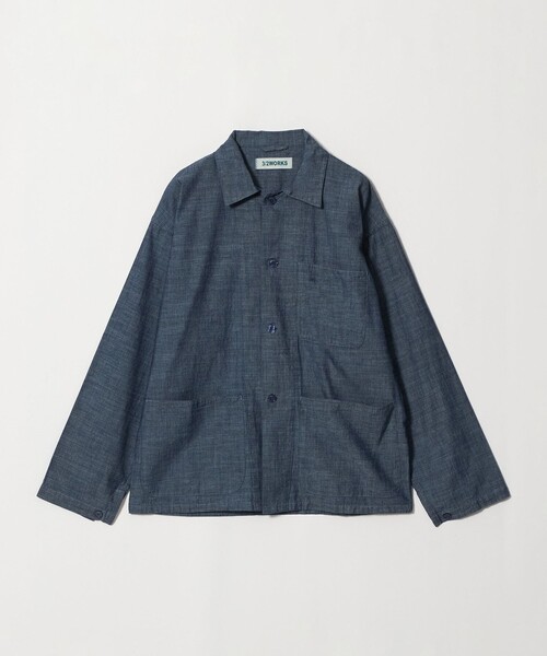 green label relaxing(グリーンレーベルリラクシング)の「【別注】【WEB限定】<3/2 WORKS>シャンブレー カバーオール シャツアウター(カバーオール・メンズ・ブラック/ネイビー・L/M/S/XL)」の9枚目の写真