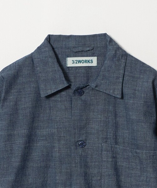 green label relaxing(グリーンレーベルリラクシング)の「【別注】【WEB限定】<3/2 WORKS>シャンブレー カバーオール シャツアウター(カバーオール・メンズ・ブラック/ネイビー・L/M/S/XL)」の11枚目の写真