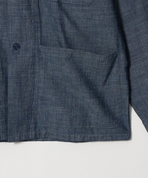 green label relaxing(グリーンレーベルリラクシング)の「【別注】【WEB限定】<3/2 WORKS>シャンブレー カバーオール シャツアウター(カバーオール・メンズ・ブラック/ネイビー・L/M/S/XL)」の3枚目の写真