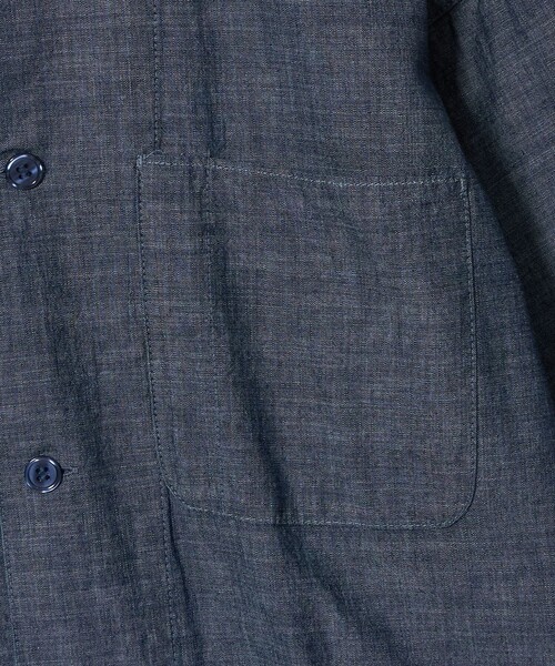 green label relaxing(グリーンレーベルリラクシング)の「【別注】【WEB限定】<3/2 WORKS>シャンブレー カバーオール シャツアウター(カバーオール・メンズ・ブラック/ネイビー・L/M/S/XL)」の4枚目の写真