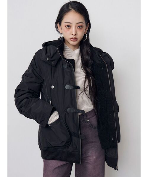 MURUA(ムルーア)の「ベルテッドN-3B 冬服(ブルゾン・レディース・ブラック/グリーン・FREE)」の13枚目の写真